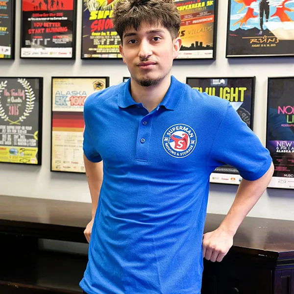 Superman Moving Blue Classic Polo Shirt